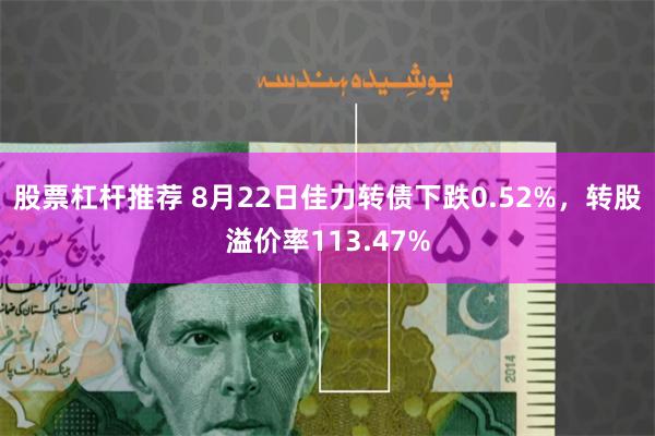 股票杠杆推荐 8月22日佳力转债下跌0.52%，转股溢价率113.47%