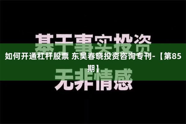 如何开通杠杆股票 东吴春晓投资咨询专刊-【第85期】