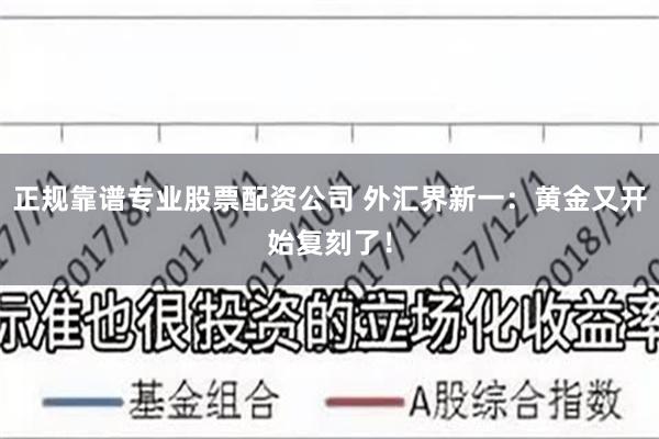 正规靠谱专业股票配资公司 外汇界新一：黄金又开始复刻了！