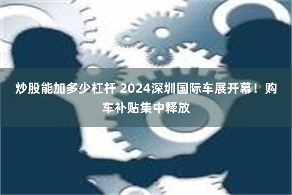 炒股能加多少杠杆 2024深圳国际车展开幕！购车补贴集中释放