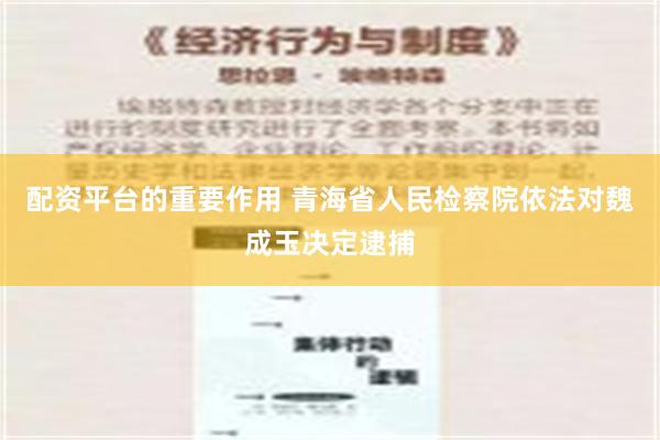 配资平台的重要作用 青海省人民检察院依法对魏成玉决定逮捕