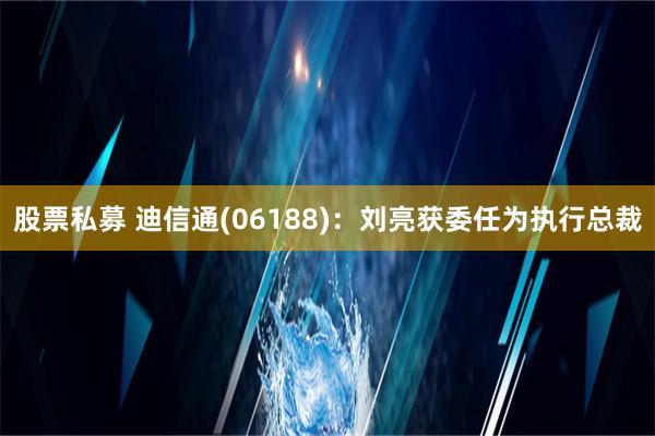 股票私募 迪信通(06188)：刘亮获委任为执行总裁