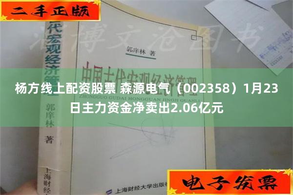 杨方线上配资股票 森源电气（002358）1月23日主力资金