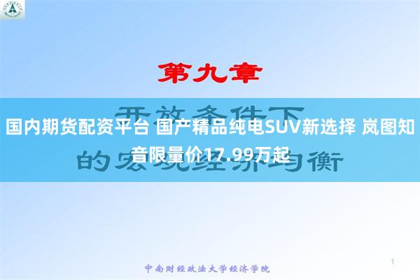 国内期货配资平台 国产精品纯电SUV新选择 岚图知音限量价1